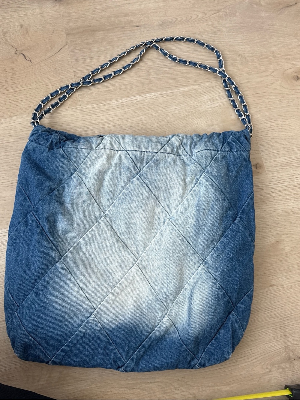 Urban Expressions Quilted Denim Hobo Bag - Blue